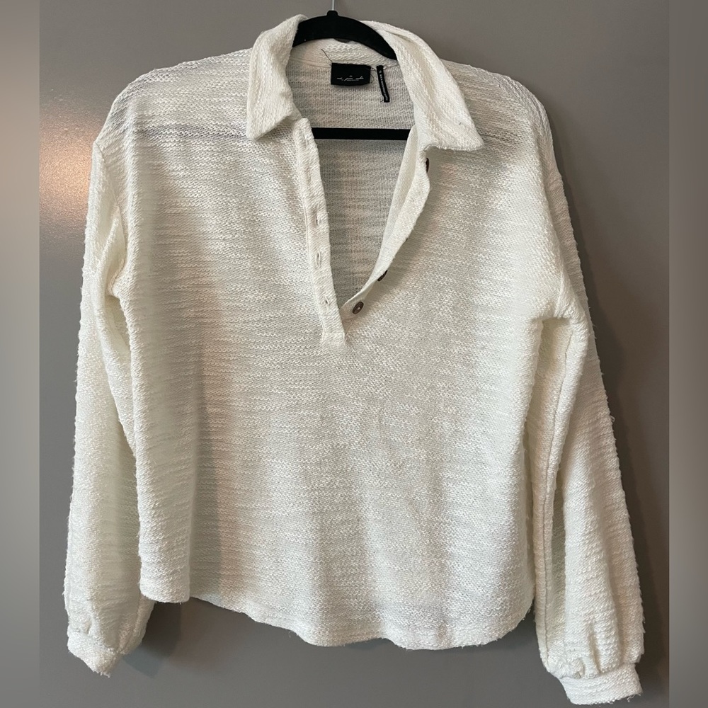 Urban Outfitters Cream Textured Pullover